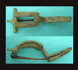 Brooch, P-shaped with Divided Bow & Knobbed Inset, 2nd-3rd Cent AD